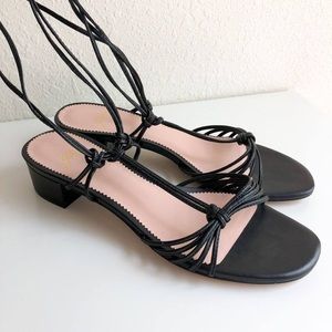 J CREW Florence leather lace up T-strap
